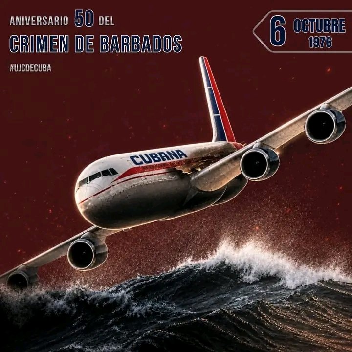 PerezCorzo80's tweet photo. El 6 de octubre de 1976, una bomba destruyó en pleno vuelo el avión de Cubana de Aviación procedente de Barbados.

👉Murieron 73 personas, entre ellas jóvenes atletas cubanos que regresaban con sus medallas.

#VillaClaraConTodos
#TenemosMemoria https://t.co/lq7iJkwqle