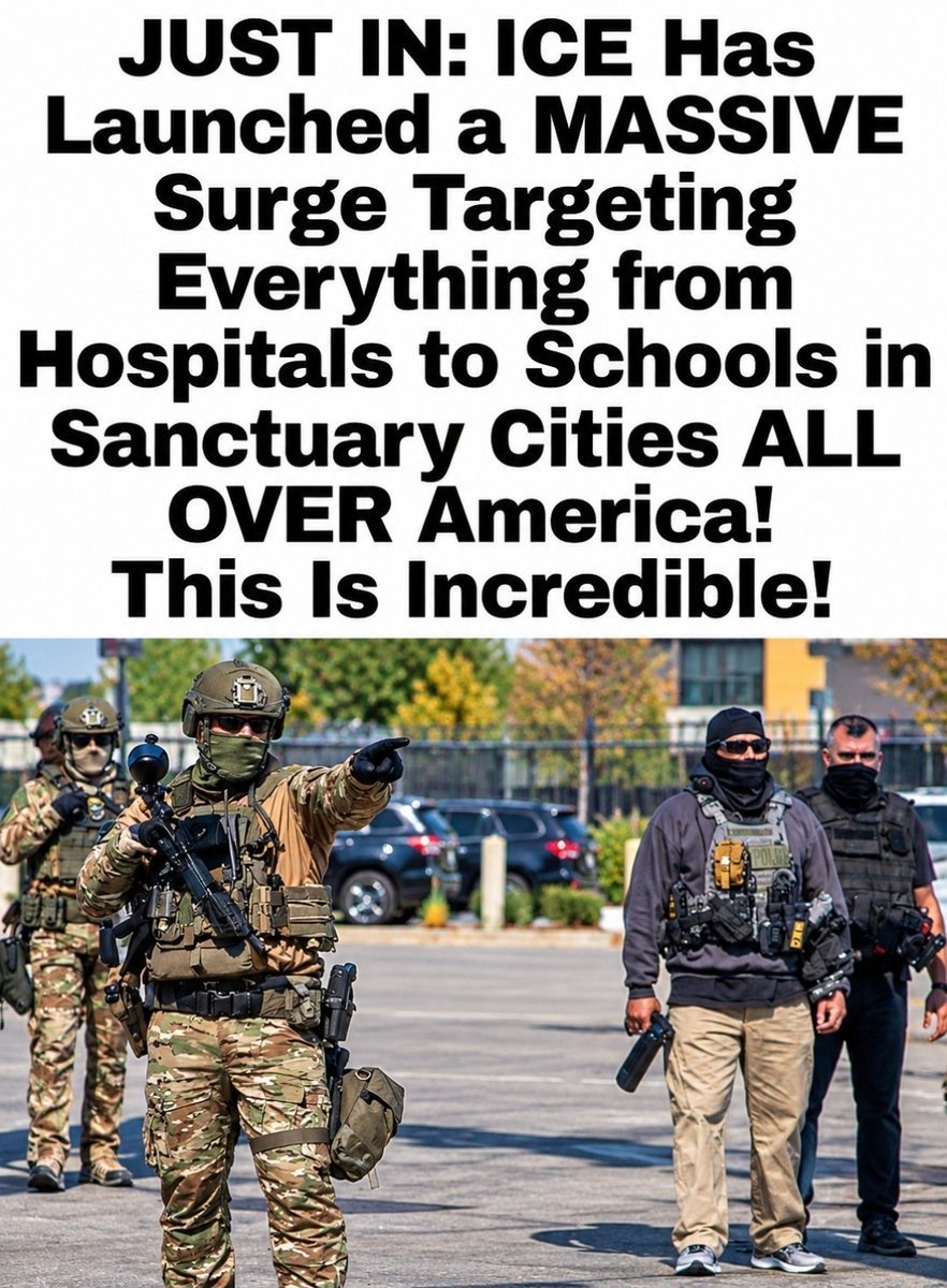 Jolie_Miller09's tweet photo. A major I.C.E. enforcement push is underway in sanctuary cities.

Are we about to see a much bigger crackdown? https://t.co/H3rpSC5Lbe