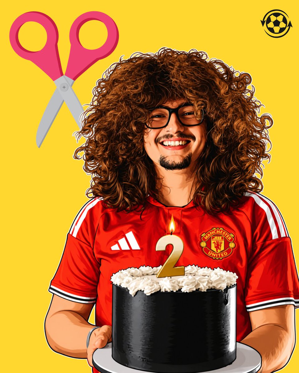 DeadlineDayLive's tweet photo. 🚨 TheUnitedStrand is officially celebrating TWO YEARS without cutting his hair. 😭💇‍♂️

That’s 730 DAYS without a haircut — and he’s sticking to his promise not to cut it until Manchester United win FIVE games in a row. 🎂🔴

They are currently on a winning streak of ZERO games. https://t.co/5Nl1ecOryv