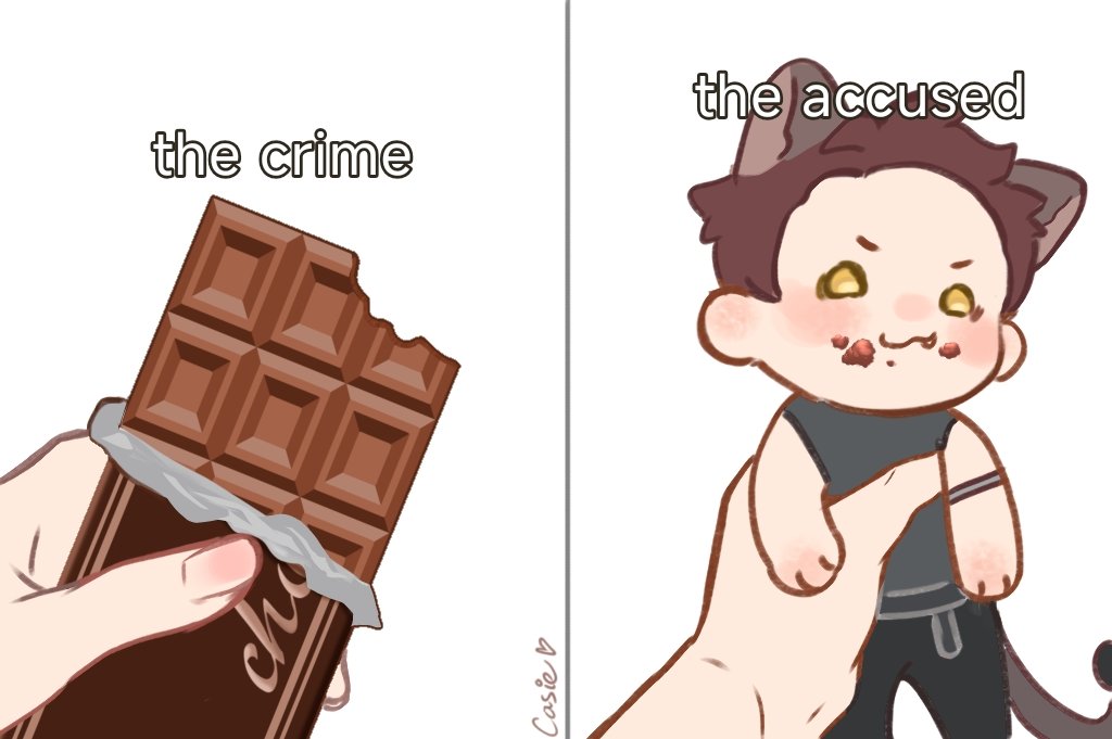 KC_7385's tweet photo. No remorse or whatever 
*This Wolfie kitty likes chocolate*
#BringValkoBack https://t.co/vp62l4mSHK