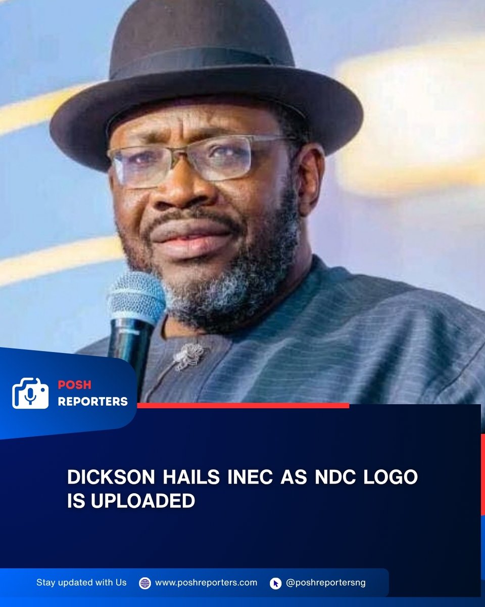 poshreportersng's tweet photo. NDC National Leader Henry Seriake Dickson has welcomed INEC’s upload of the party’s approved logo, thanking the judiciary and electoral commission for complying with the court order.
https://t.co/VpftfcafFn
#NDC #INEC #2027Elections https://t.co/cH5tD0fvMK