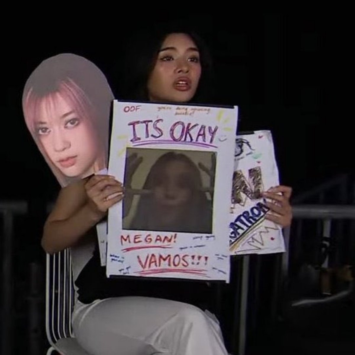 sxnnyski's tweet photo. when sophia prepared signs for both outcomes just in case megan won or lost her valorant match https://t.co/6ZGJRPB0P9
