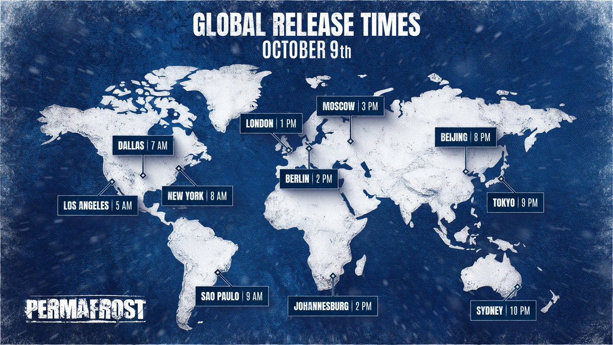 Permafrost global release times map showing a single 12:00 UTC unlock across regions