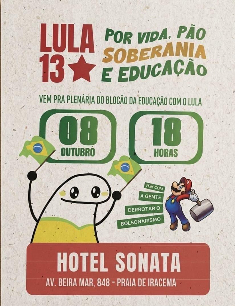 prielzinho's tweet photo. Galera de Fortaleza segue os dois movimentos de reeleição do Lula essa semana: (RT)

Precisamos de todos os apoios estudantis e companhia!!!!

Eventos: 🇧🇷❤️⭐️
Quinta - feira // sexta - feira https://t.co/qKSAn9SPwR