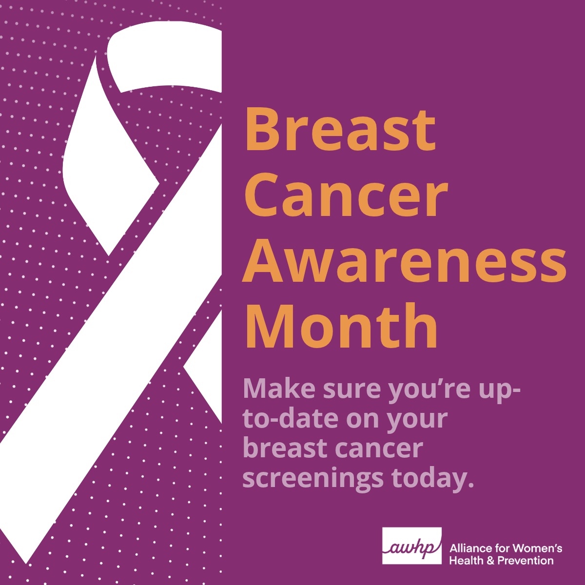 AWHPOrg's tweet photo. October is #BreastCancerAwarenessMonth. Staying up to date on recommended breast cancer screenings is critical to detecting cancer earlier, when it may be easier to treat. Talk to your healthcare provider about when screening is right for you. Learn more: https://t.co/TJGemGfx8V https://t.co/M2M92JSrll
