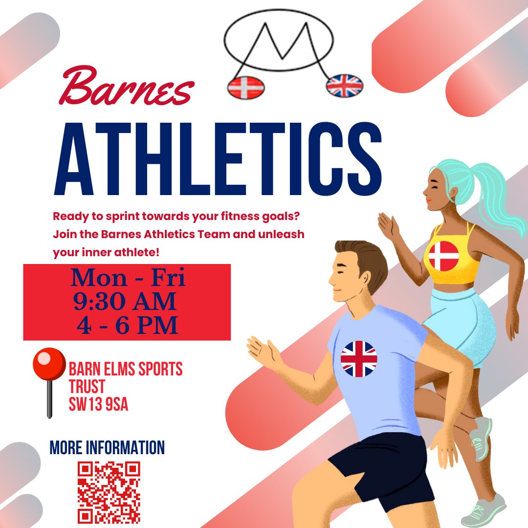 BESTfields26's tweet photo. 🏃♀️🏃 Ready to get moving? Join Barnes Athletics at Barn Elms Sports Trust! 💪
Sessions run Mon–Fri at 9:30am & 4–6pm. Come along, get active and unleash your inner athlete! 🌟
📍 SW13 9SA
#BarnesAthletics #BarnElms #Athletics #CommunitySport #GetActive https://t.co/WdfNjoIOeL
