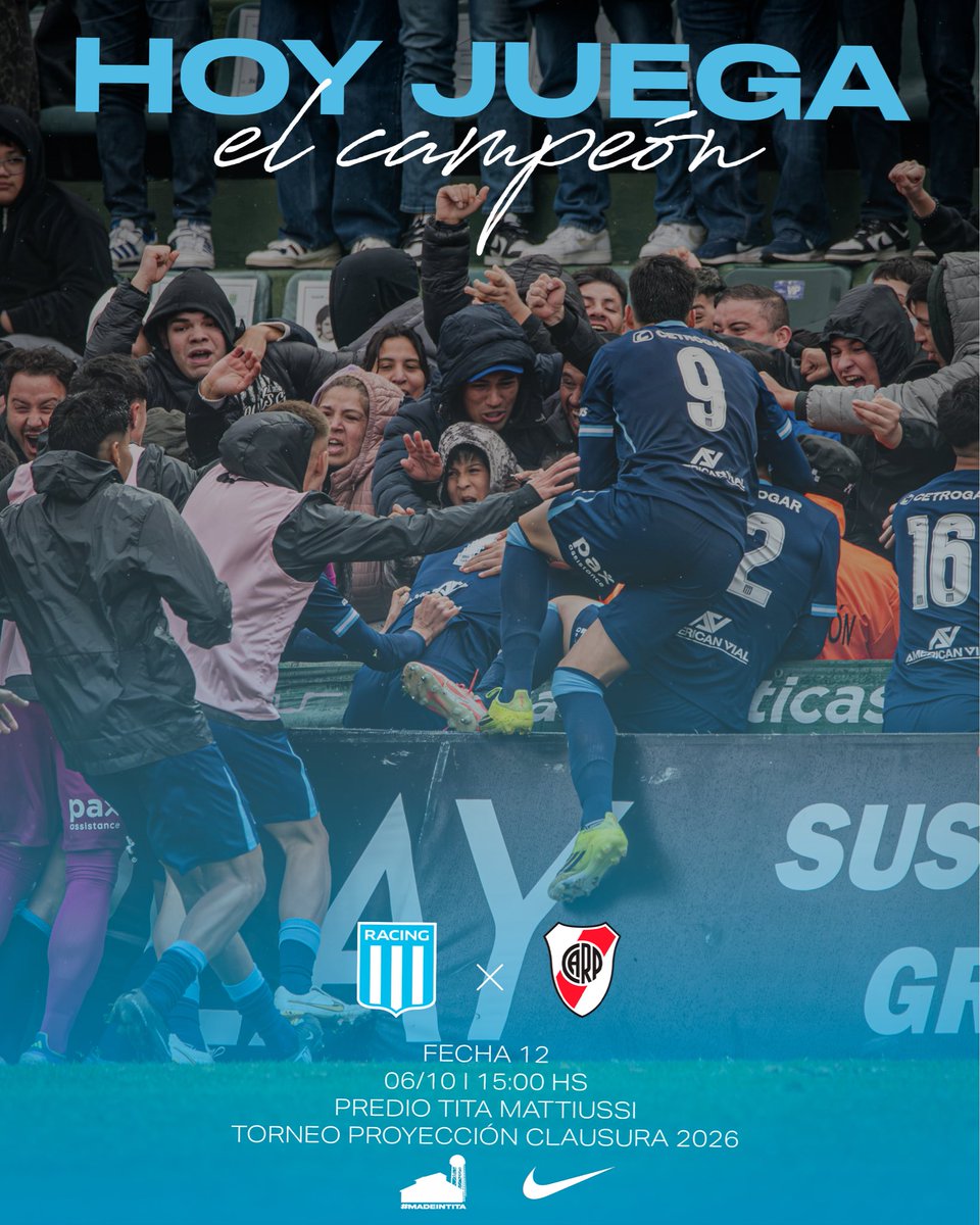 reservacademica's tweet photo. 🎓JUEGA RACING JUEGA EL CAMPEON
🗓️ Fecha 12
🆚 River Plate
🕣 15:00h
🏟️ Predio Tita Mattiussi
🎥 LPF PLAY https://t.co/kDHmUzhFvV