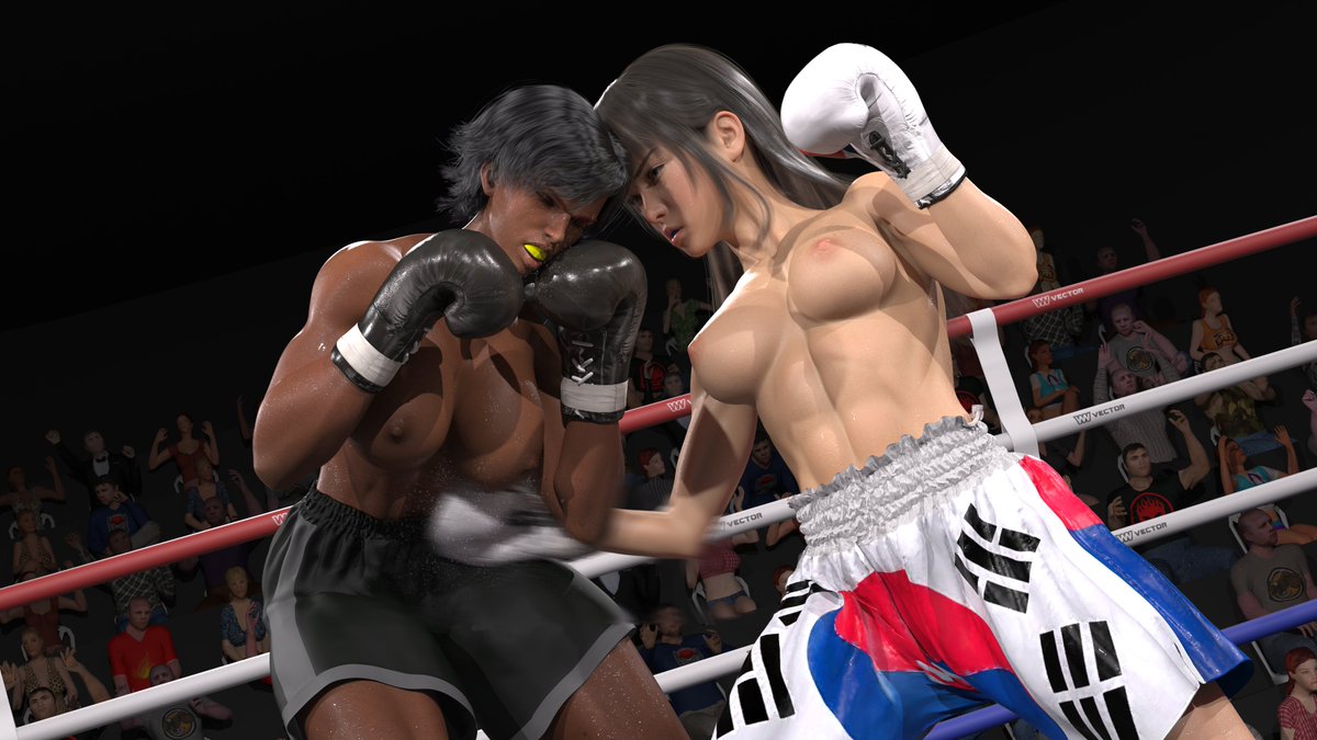 BiQbox's tweet photo. (1/2)
OC vs OC match-up!
It's Sae vs Leila! 

Both fighters are on equal at first. However, Leila caught Sae in a counter! Leila then shot a surprise uppercut to the chin!

Commission done for @RingsideLeila 

Kim Sae-Yong belongs to me
Leila Panthera belongs to @RingsideLeila https://t.co/ZoqxWENFno