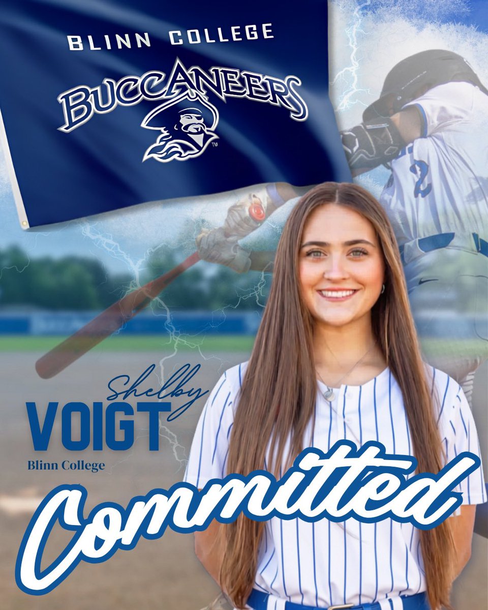 ShelbyVoigt1's tweet photo. I’m very excited to share my commitment to further my academic and athletic career at Blinn College! I can’t wait to be a BUC! 💙🏴‍☠️ #committed #blinnsoftball @BlinnSoftball @GoldEsparza @ApexReign2027 @SpringsSoftball https://t.co/quACUa5wp1
