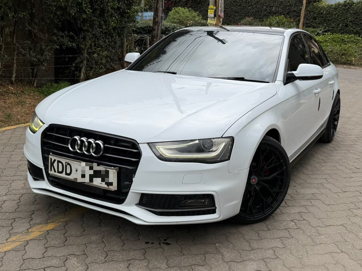 JaMtoka's tweet photo. - 2014 Audi A4 🇩🇪 (Typ 8K)
- KSh1.6 Million 
- Fuel Tank: 65L
- 9-12km/litre
- Location: Nairobi 🇰🇪 (Kilimani)
- +254733665551 (WhatsApp)
- michael@beyondtarmac.co.ke 

- 2.0-litre 4-Cyl Turbocharged Petrol with Intercooler (CDN)
- 180bhp @ 4000-6000 rpm
- 320Nm @ 1500-3900Nm
- Multitronic CVT
- 2WD

- Suspension:
√ Front: 5-Link + Stabilizer
√ Rear: Trapezoidal-Link + Stabilizer
√ Brakes: Ventilated Discs Front and Discs Rear
√ Tyres: 225/50R17
√ Ground Clearance: 140mm

- 6 Airbags 
- Brake Assist 
- Cruise Control 
- EBD
- Electronic Differential Lock 
- Electronic Stability Program
- LED Headlights with DRLs
- Traction Control System 

- Audi MMI System  with 7" Colour TFT + Rotary Controller
- Aux Input
- Bluetooth Connectivity
- Dual-Zone Climate Control
- 1X USB-A Port
- 10 Speaker Audi Concert Audio System
- 180W

- Alloy Wheels
- Fabric Seats
- Fog Lights 
- Headlight Washer System
- Shark Fin Antenna