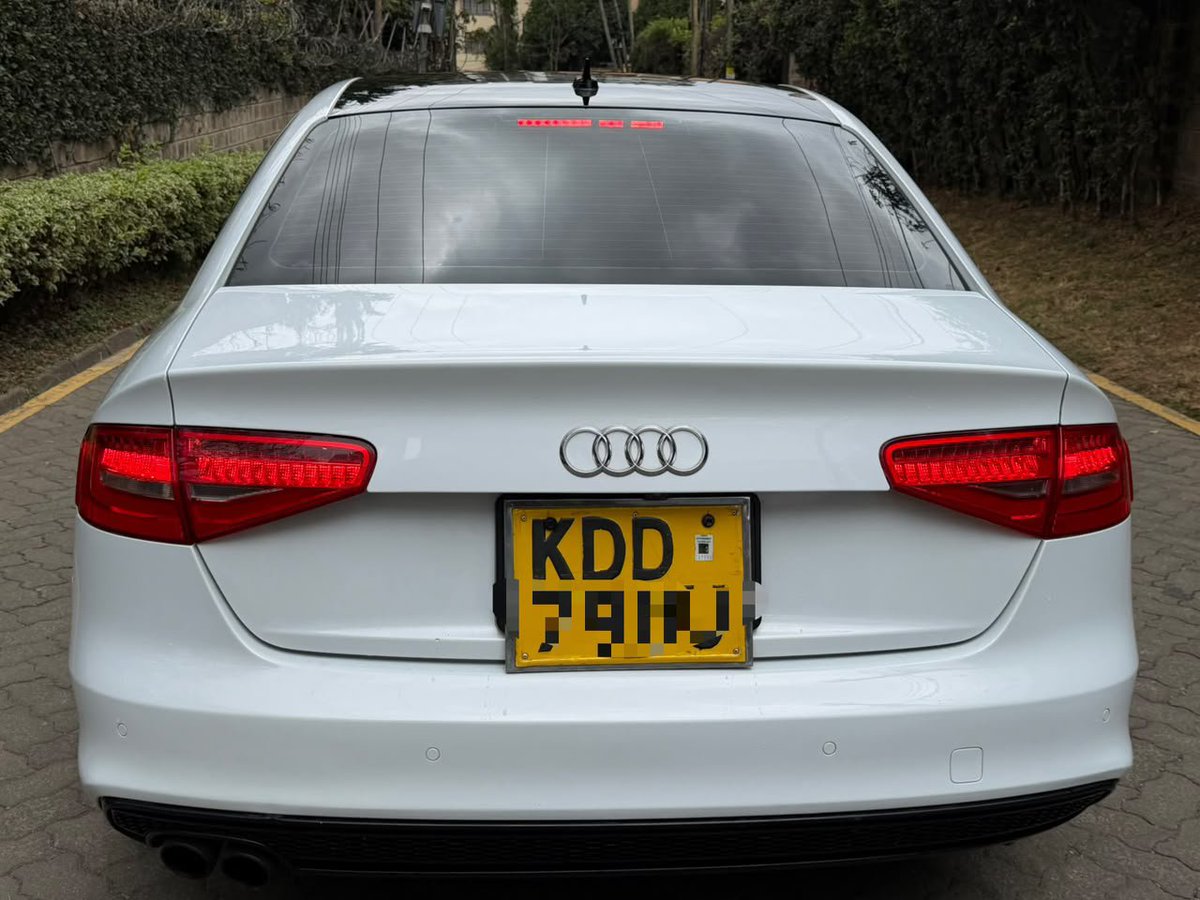 JaMtoka's tweet photo. - 2014 Audi A4 🇩🇪 (Typ 8K)
- KSh1.6 Million 
- Fuel Tank: 65L
- 9-12km/litre
- Location: Nairobi 🇰🇪 (Kilimani)
- +254733665551 (WhatsApp)
- michael@beyondtarmac.co.ke 

- 2.0-litre 4-Cyl Turbocharged Petrol with Intercooler (CDN)
- 180bhp @ 4000-6000 rpm
- 320Nm @ 1500-3900Nm
- Multitronic CVT
- 2WD

- Suspension:
√ Front: 5-Link + Stabilizer
√ Rear: Trapezoidal-Link + Stabilizer
√ Brakes: Ventilated Discs Front and Discs Rear
√ Tyres: 225/50R17
√ Ground Clearance: 140mm

- 6 Airbags 
- Brake Assist 
- Cruise Control 
- EBD
- Electronic Differential Lock 
- Electronic Stability Program
- LED Headlights with DRLs
- Traction Control System 

- Audi MMI System  with 7" Colour TFT + Rotary Controller
- Aux Input
- Bluetooth Connectivity
- Dual-Zone Climate Control
- 1X USB-A Port
- 10 Speaker Audi Concert Audio System
- 180W

- Alloy Wheels
- Fabric Seats
- Fog Lights 
- Headlight Washer System
- Shark Fin Antenna