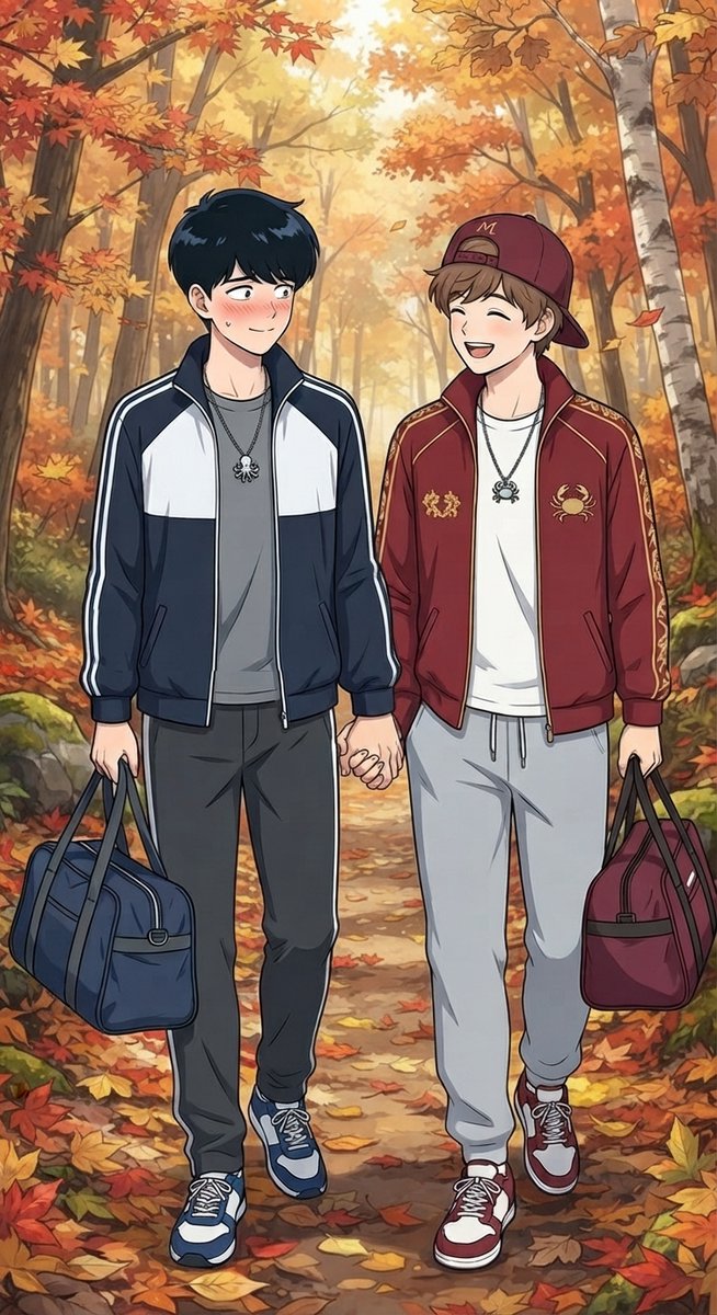 Bili4519's tweet photo. You prefer Summer or Autumn?

🦀#Hirose &amp; 🐙#Nakamura love to be around each other in Summer or in Autumn... always!🥰

What's your fav?

#nakahiro #GanbareNakamuraKun #GoForItNakamura https://t.co/OFSZUGGTaI
