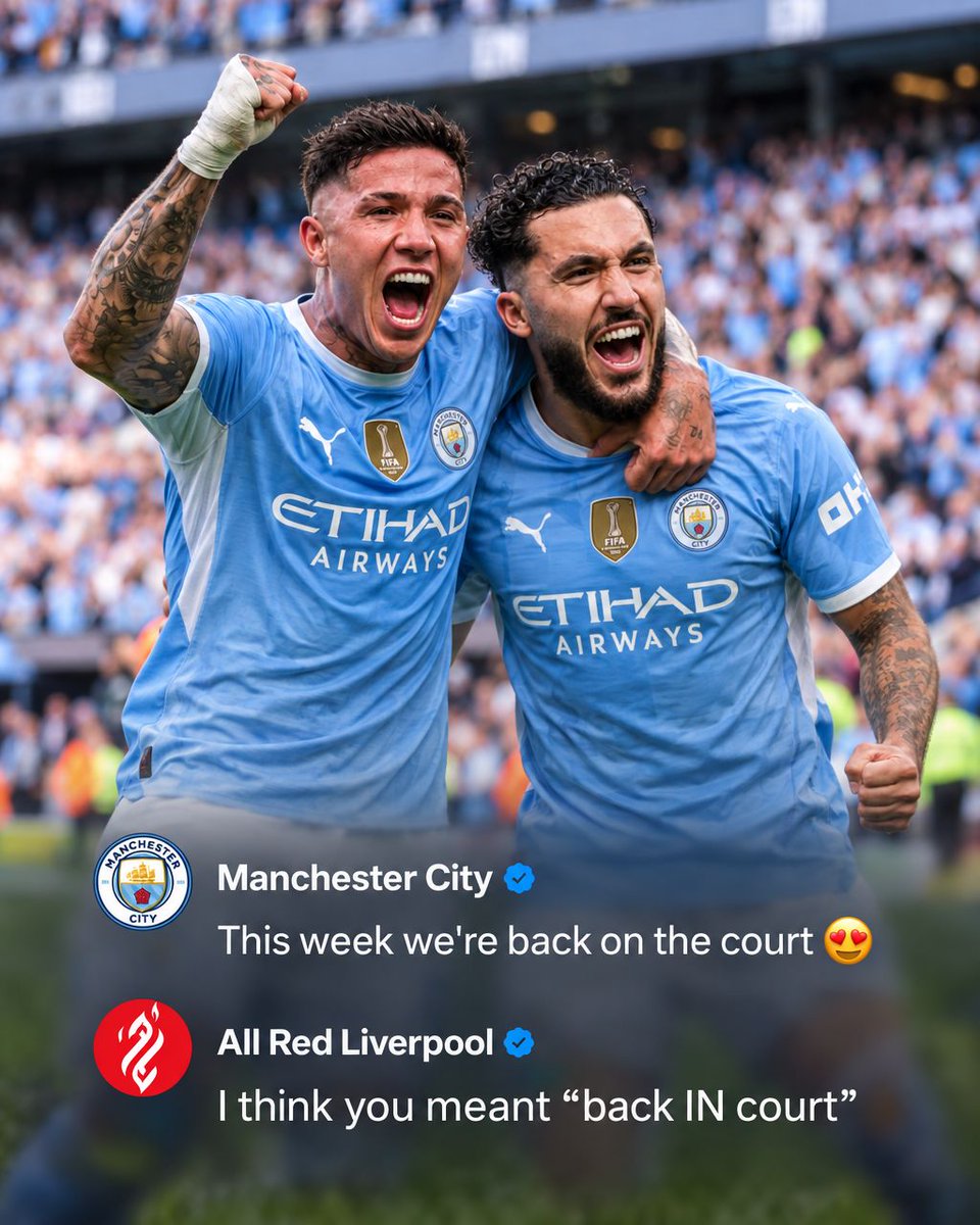 FootballFunnys's tweet photo. That reply is absolutely spot on 😂 Bring the football back this weekend — we’ve had enough of the Shamchester City talk! https://t.co/3rtdnxyHnD