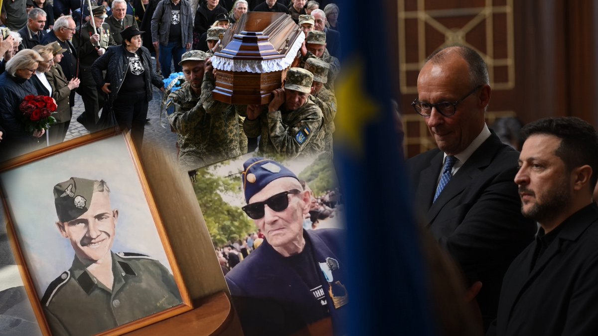Xwitter1Drew's tweet photo. @i_rudisuhli @SWagenknecht Lemberg gewährte einem Veteranen der Waffen-SS „Galizien“ ein Staatsbegräbnis. 24 Stunden später war die deutsche Bundeskanzlerin in Kiew. https://t.co/vq1LeIpxBd https://t.co/cAkhxoVKnQ