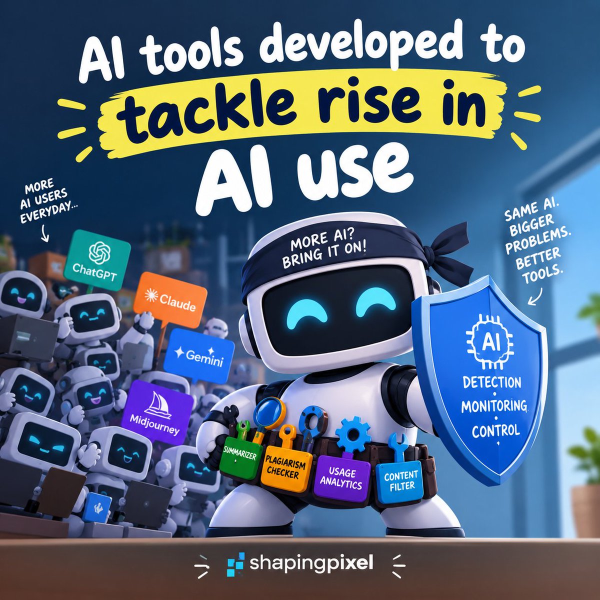 shaping_pixel's tweet photo. AI tools developed to tackle rise in AI use #possible #aitools #aicontrol #moreai https://t.co/aX7McIYafx