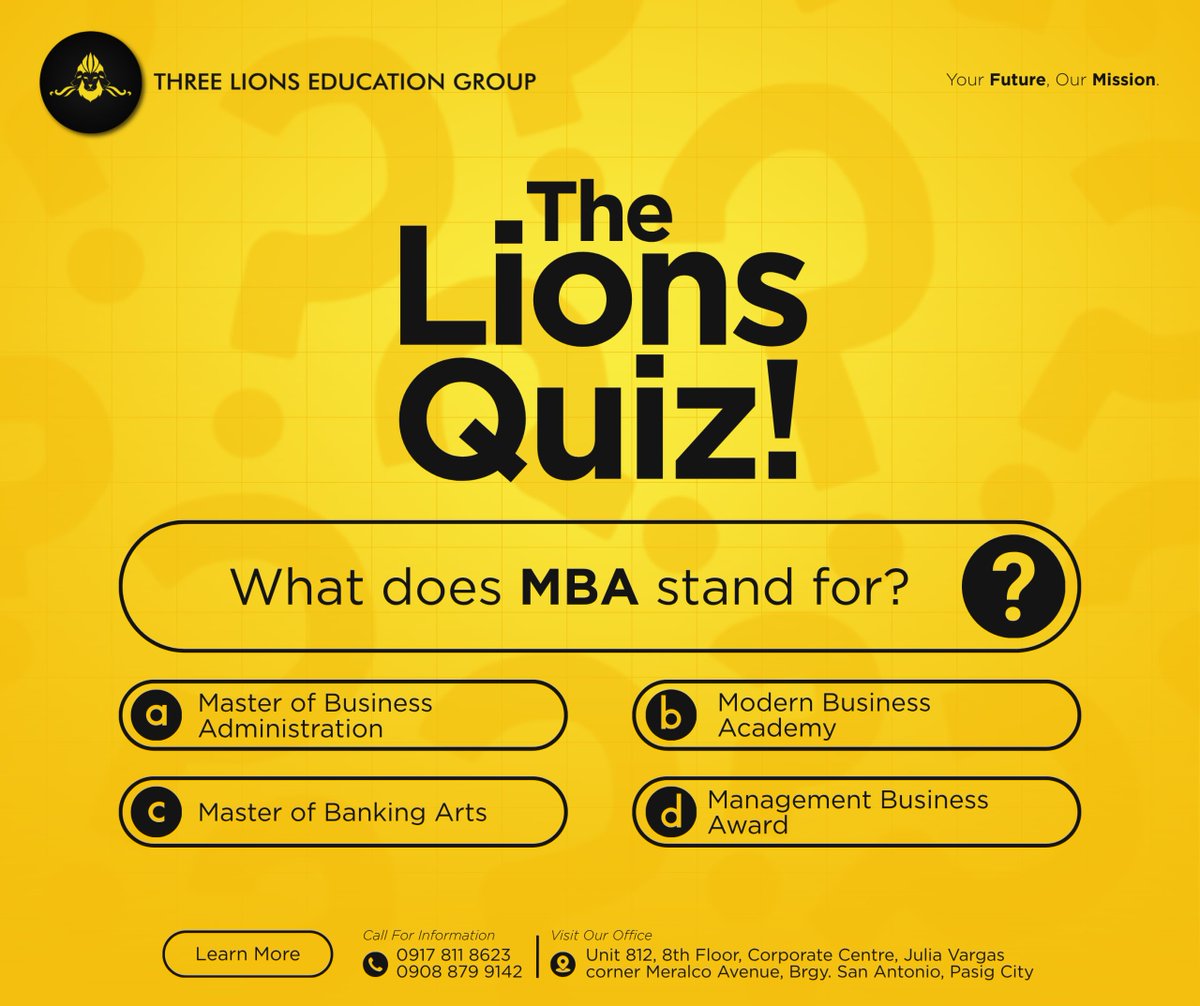 ThreeLionsVisaS's tweet photo. THE LIONS QUIZ: CAN YOU GET THIS RIGHT?

Think you know your study terms? Let’s test your knowledge.

Drop your answer in the comments and see if you got it right.
Keep learning. Keep exploring. Keep your international study goals moving forward with Three Lions Education Group. https://t.co/sGwwStbd6r