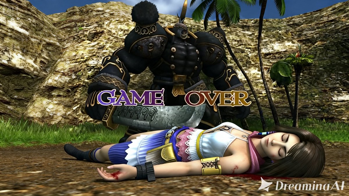 prasetya_j93824's tweet photo. Yuna ユウナ, Final Fantasy X-2 ファイナルファンタジーX-2 Is losing to some enemy Game Over Ryona リョナ. this time she wears gunner Costume with good shorts like koboii Sytle. #rpggame #squreenix #spira #ryonas #gullwings #summoner #playstation2 #classicgame https://t.co/LkfxhOmC3z