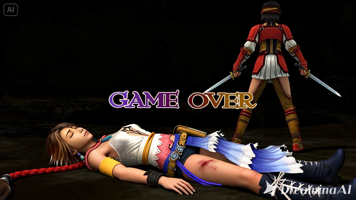 prasetya_j93824's tweet photo. Yuna ユウナ, Final Fantasy X-2 ファイナルファンタジーX-2 Is losing to some enemy Game Over Ryona リョナ. this time she wears gunner Costume with good shorts like koboii Sytle. #rpggame #squreenix #spira #ryonas #gullwings #summoner #playstation2 #classicgame https://t.co/LkfxhOmC3z