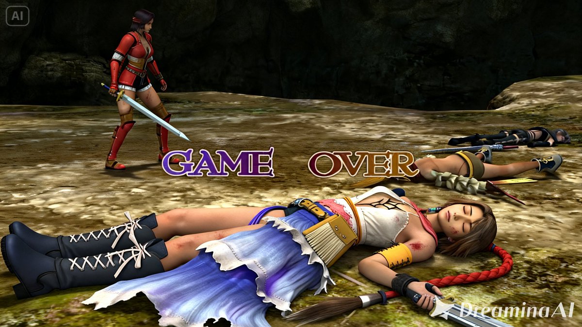 prasetya_j93824's tweet photo. Yuna ユウナ, Final Fantasy X-2 ファイナルファンタジーX-2 Is losing to some enemy Game Over Ryona リョナ. this time she wears gunner Costume with good shorts like koboii Sytle. #rpggame #squreenix #spira #ryonas #gullwings #summoner #playstation2 #classicgame https://t.co/LkfxhOmC3z
