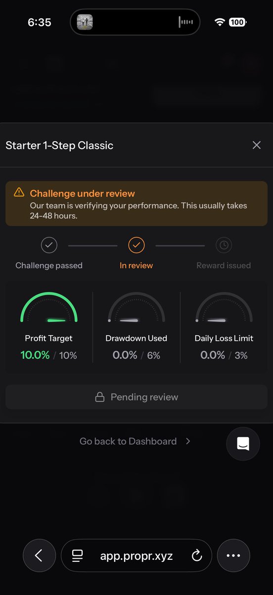 i12skis's tweet photo. Instantly passed my funded perps account eval lol. In case you guys are interested that’s my referral link. You can paper trade to practice not mandatory to buy 

https://t.co/IW1NovBSXL

In case you don’t want to click link just search up Propr and here’s my code: UCQ1P4KH https://t.co/Dya061KjX5