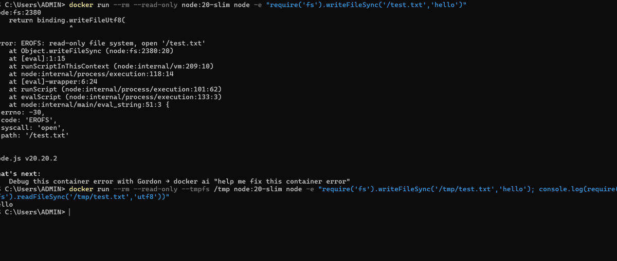 derkadd1o1's tweet photo. Back after a 4-day break 🐳

Day 16 of learning Docker &amp; DevOps.

Learned:
• Read-only containers
• --read-only
• tmpfs
• Docker security basics
Back to learning, one step at a time.
#100DaysOfDevOps #Docker #DevOps #100daysofcode https://t.co/WOxELdzJZx