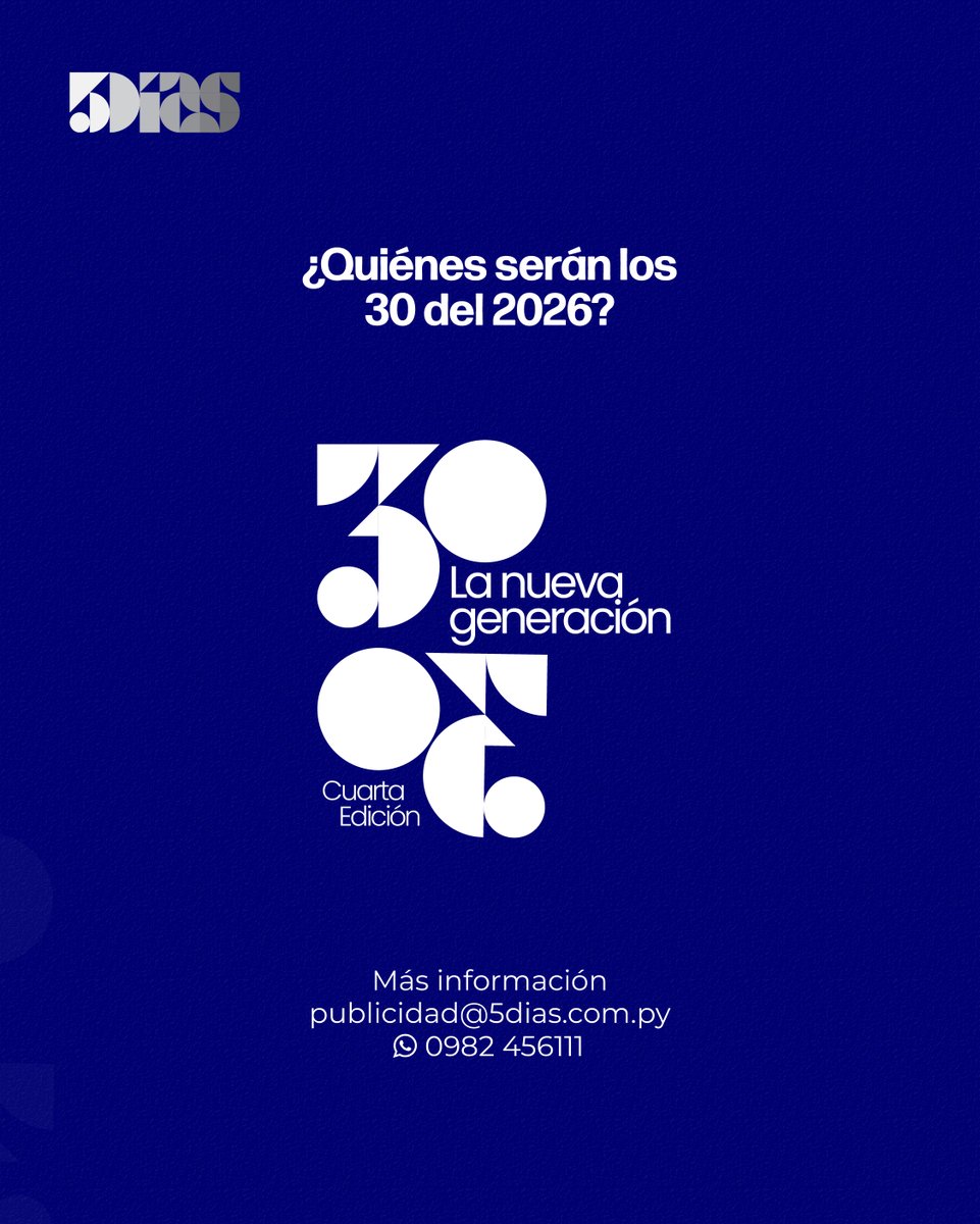 5DiasPy's tweet photo. Postulaciones 30|30 ✨

Conocé a Paolo Stagni, Financial Analyst en Abbeyfield Group, quien a sus 29 años combina finanzas, innovación e inversiones, con formación internacional en Imperial College London y experiencia en proyectos de alcance global.

¿Quiénes serán los 30 del 2026? 👀

👉 Postulaciones abiertas.

📩 Más información: publicidad@5dias.com.py
📞 0982 456 111

#3030 #5Días #LaNuevaGeneración #TalentoParaguayo