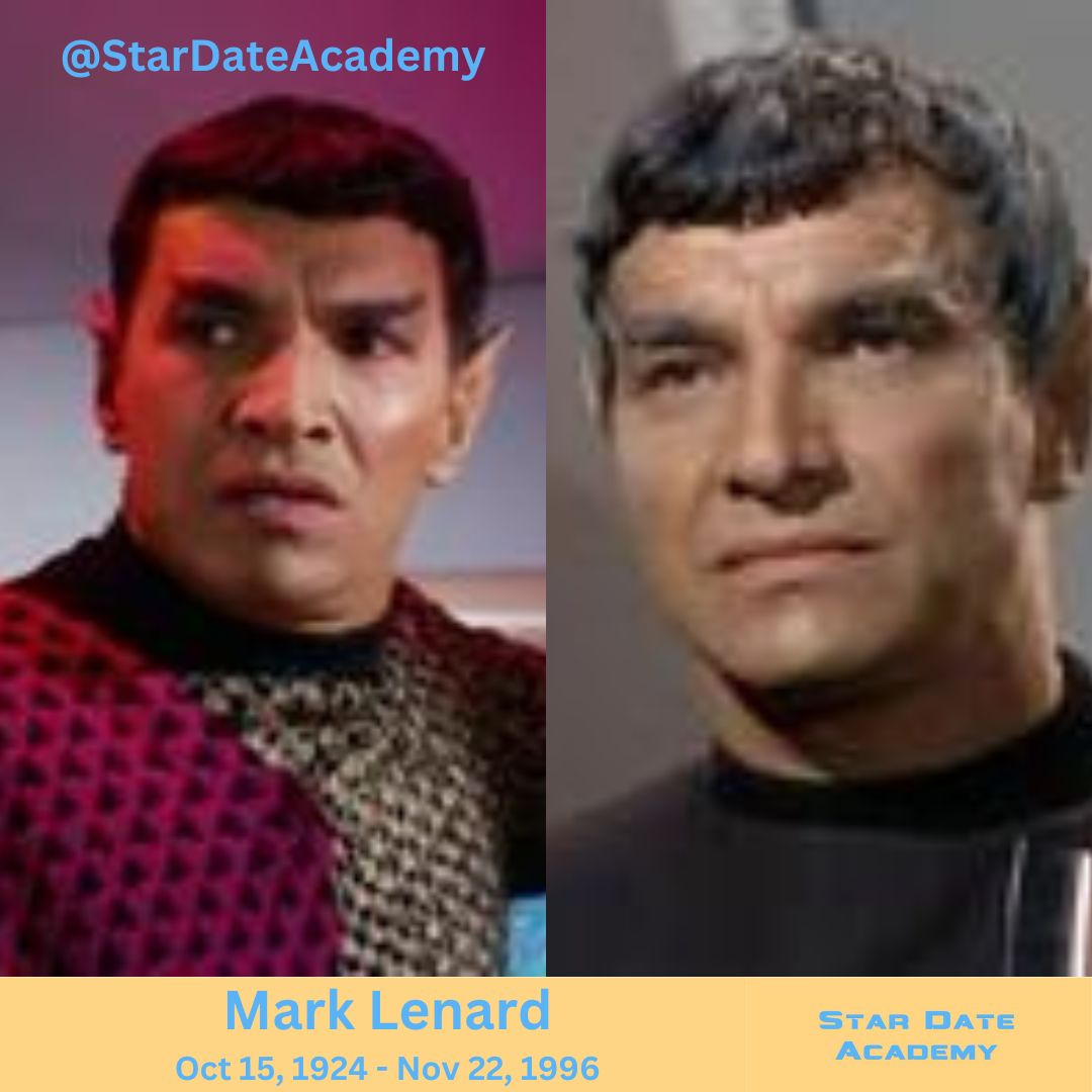 StarDateAcademy's tweet photo. We remember the #StarTrek contributions of Mark Lenard.
He played the Romulan commander in "Balance of Terror" TOS S1E14 and Sarak in "Journey to Babel" TOS S2E10.
He would bring back Sarek in #StarTrekTAS, #StarTrekTNG and the first wave of Star Trek films. https://t.co/0hkzNUKAZz