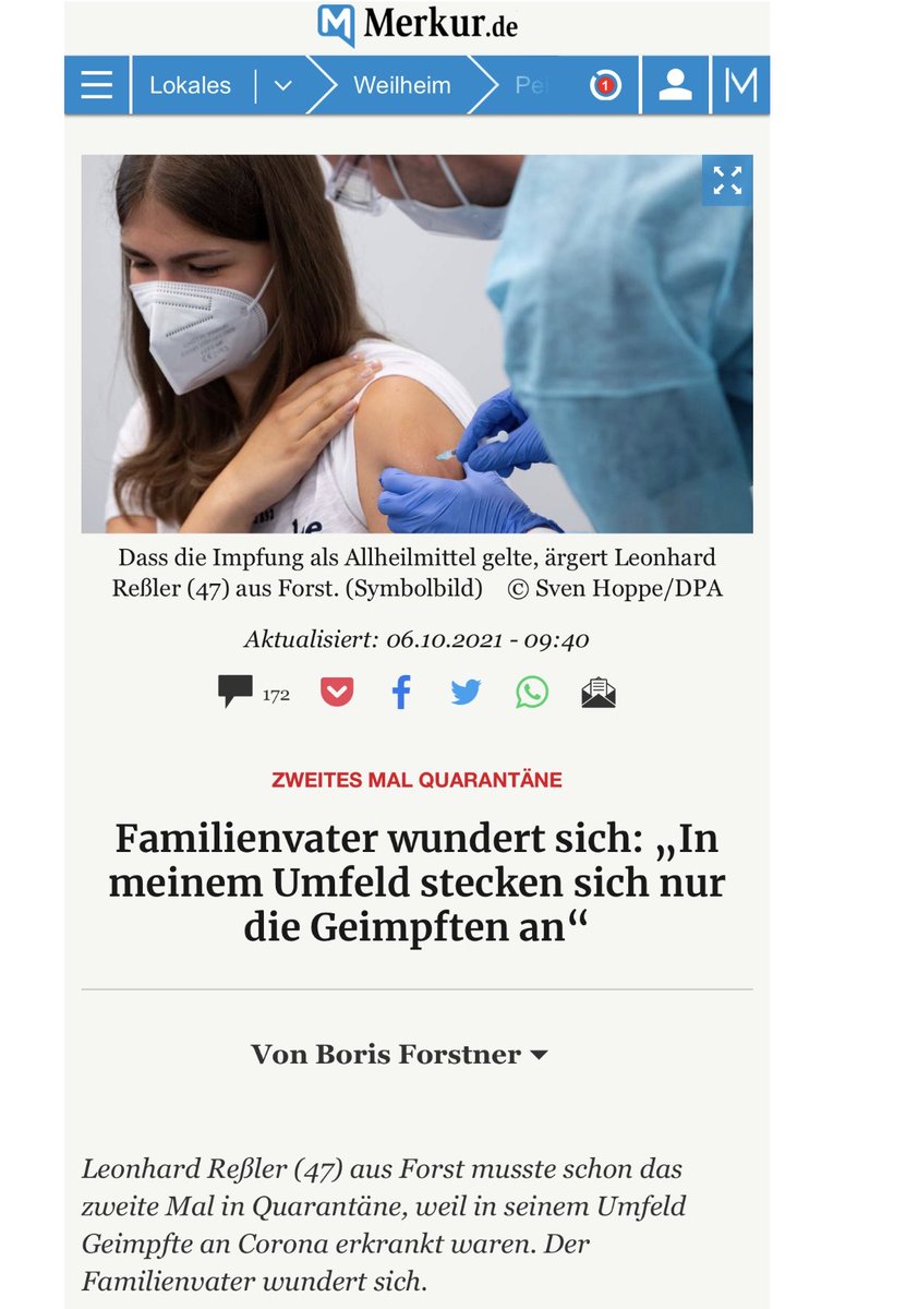 Tom_Bayou's tweet photo. "Familienvater wundert sich: „In meinem Umfeld stecken sich nur die Geimpften an"

06.10.2021 #RichtigErinnern https://t.co/X5to3uoJXE