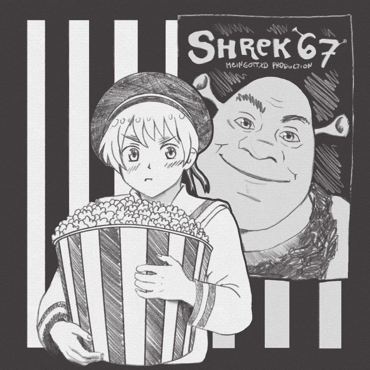 meingottxd's tweet photo. Day 6 of #inktober2026 - oggre  

One like = one popcorn for Sealand

#inktober #hetalia #sealand #aph #aphsealand #shrek https://t.co/K0zfCZ3C5O
