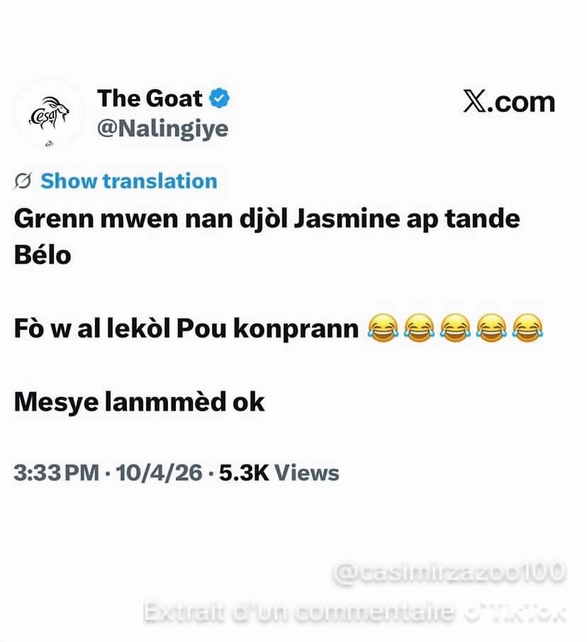 Morette_Gibson4's tweet photo. Nan yon kòmantè sou Tiktok m sot wè sa.😂😂

@Nalingiye https://t.co/Xd53ixXuoN