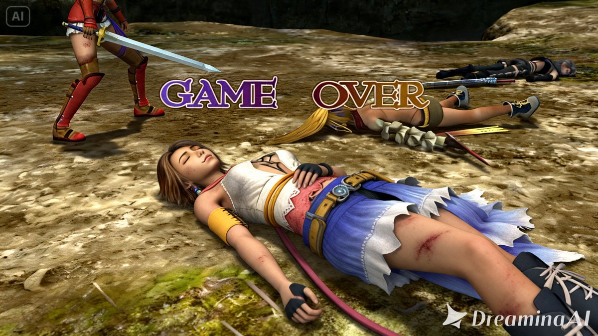 prasetya_j93824's tweet photo. Yuna ユウナ, Final Fantasy X-2 ファイナルファンタジーX-2 Is losing to some enemy Game Over Ryona リョナ. this time she wears gunner Costume with good shorts like koboii Sytle. #rpggame #squreenix #spira #ryonas #gullwings #summoner https://t.co/efiVWcgZMw