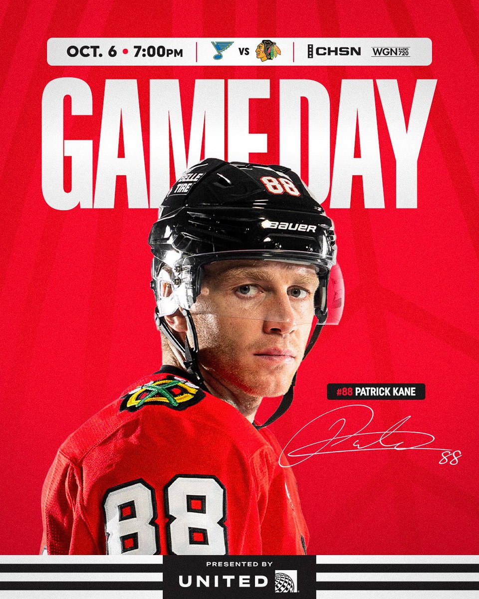 NHLBlackhawks's tweet photo. HAPPY HOME OPENER 🏡‼️

🆚 @StLouisBlues 
📍United Center
⏰ 7:00PM CT
📺 @CHSN__ in market, @ESPNPlus out-of-market
📻 @WGNRadio https://t.co/zKhSlzH2PU