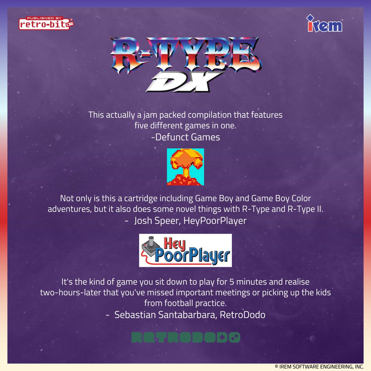 RetroBitGaming's tweet photo. The verdict is in. 🚀

Reviewers are weighing in on R-Type DX, our 2026 return to the Game Boy Color. See what they're saying 👇

Lock in your copy of the Game Boy Color return before the deadline 👾
https://t.co/rlsb8j0g0Z

#RTypeDX #RType #GameBoyColor #RetroGaming https://t.co/vB8tdVUYcv