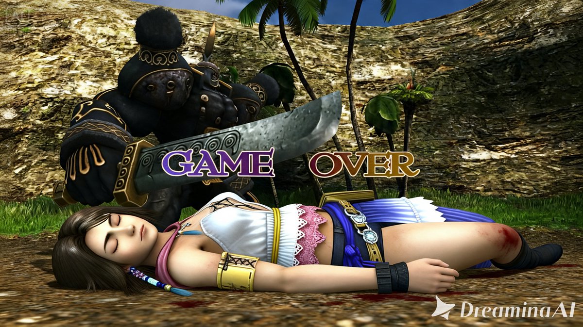 prasetya_j93824's tweet photo. Yuna ユウナ, Final Fantasy X-2 ファイナルファンタジーX-2 Is losing to some enemy Game Over Ryona リョナ. this time she wears gunner Costume with good shorts like koboii Sytle. #rpggame #squreenix #spira #ryonas #gullwings #summoner https://t.co/efiVWcgZMw