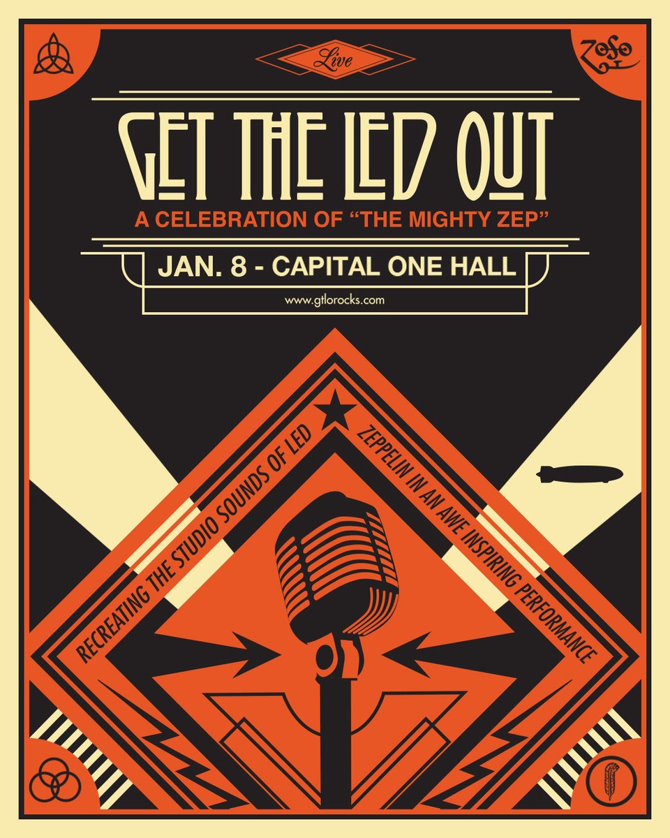 CapitalOneHall's tweet photo. We have a Whole Lotta Love for this band 🤘 Get The Led Out will make their return to Tysons, VA on January 8!

Tickets go on sale Oct. 9 at 10A via Ticketmaster: https://t.co/6vAlBWem0j https://t.co/QzFu43keaz