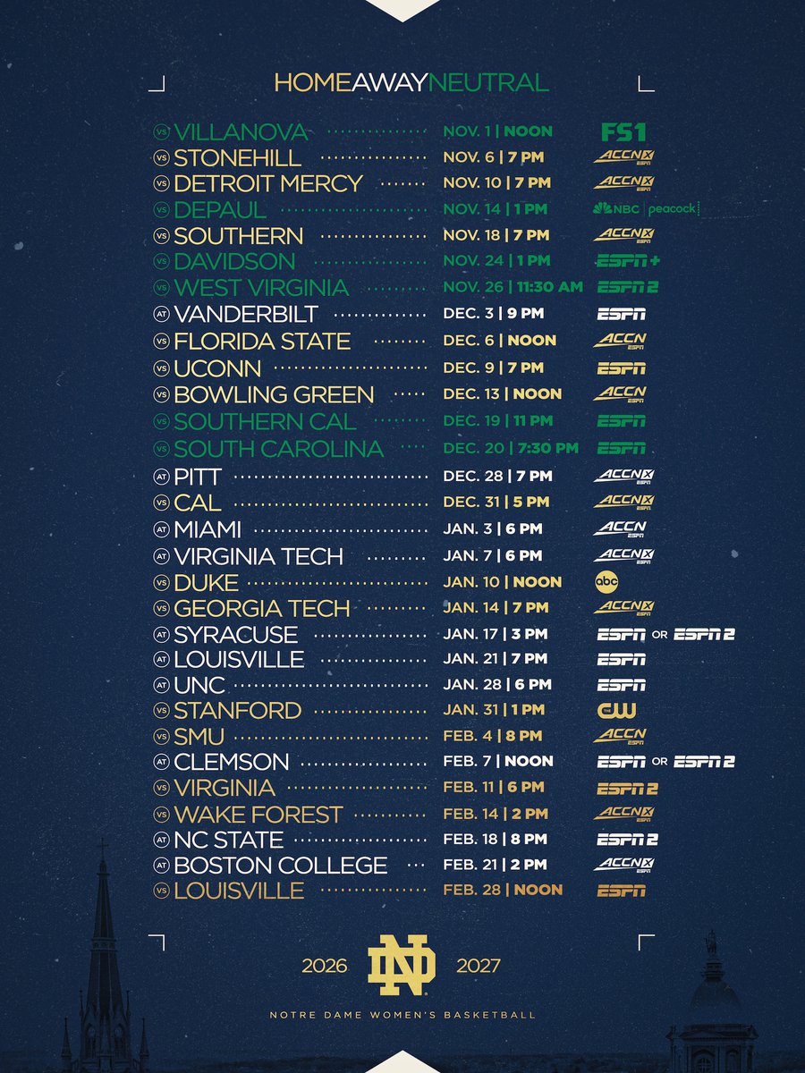 ndwbb's tweet photo. mark your calendars🗓️

#GoIrish https://t.co/b3R3q6rFjE