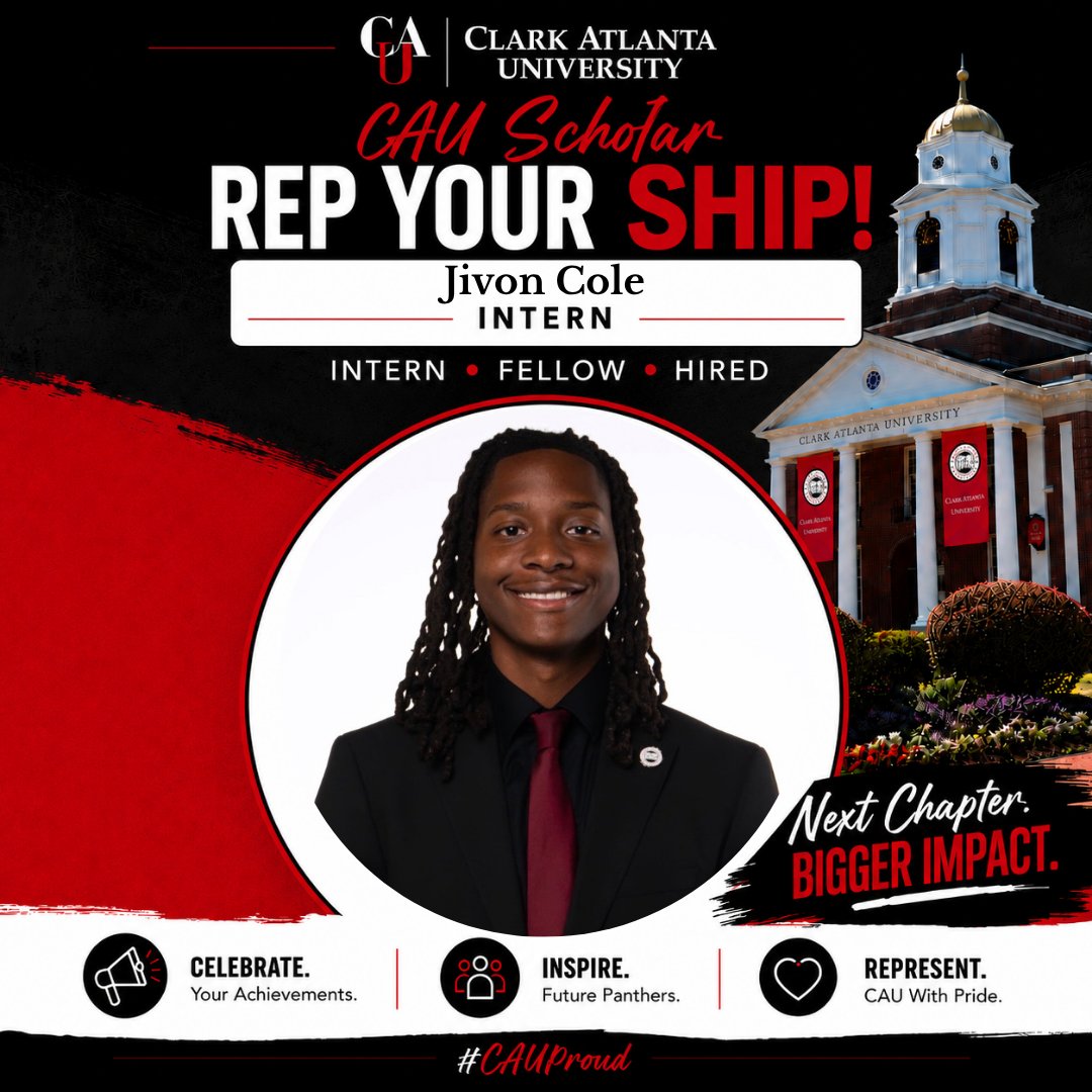 CAU's tweet photo. Senior Jivon Cole (Econ/Business Admin) is a Community Engagement Fellow with the Atlanta Falcons HBCU Fellowship, helping run events at The Home Depot Backyard. β€οΈπ€ #RepYourShip #CAUProud #PantherNation https://t.co/rWoBBNQ395