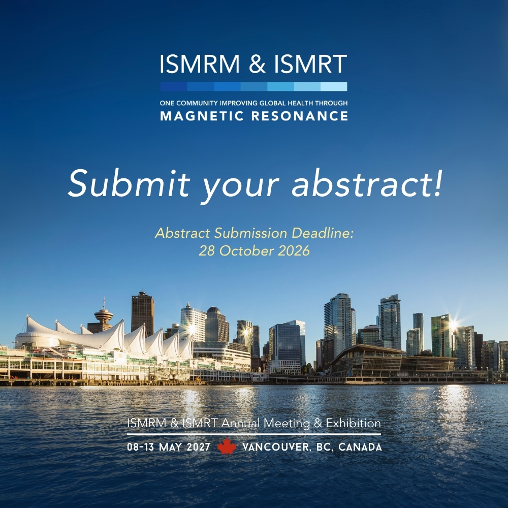 ISMRT_ISMRM's tweet photo. Open your submission, review the requirements, and start building your abstract for the 2027 ISMRM & ISMRT Annual Meeting & Exhibition.
Abstract submission deadline: 28 October 2026 https://t.co/HYAszxrSZK
#ISMRM2027 #ISMRT2027 #MR #MRabstracts #MedicalImaging #MagneticResonance https://t.co/65ahH2QQ3w