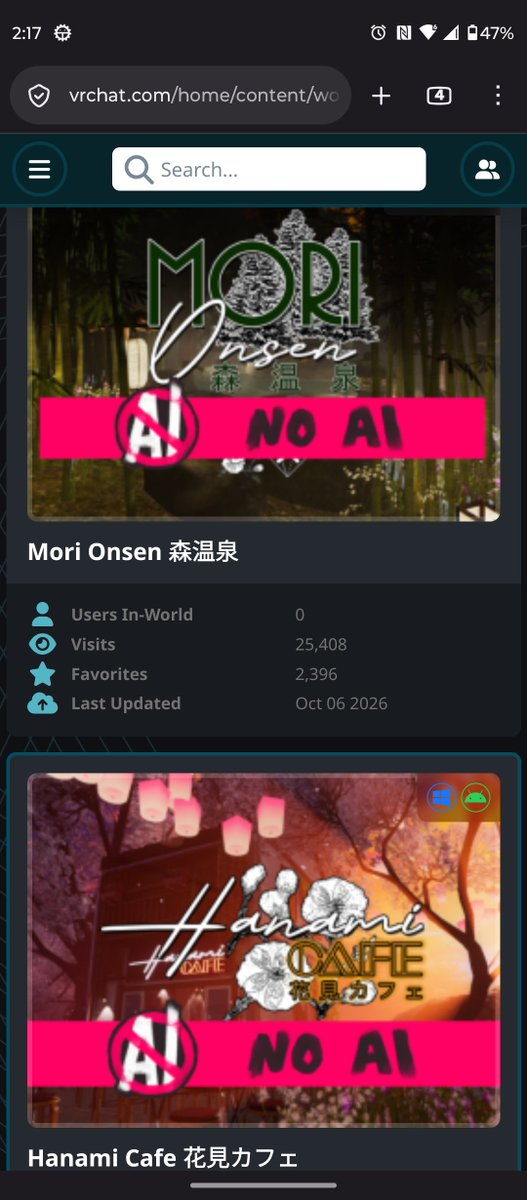 worldsbyreth's tweet photo. I'm doing my part as a world creator to take a stance against the gen ai slop factory at #vrchat Do better!! https://t.co/26Dyigaxx1
