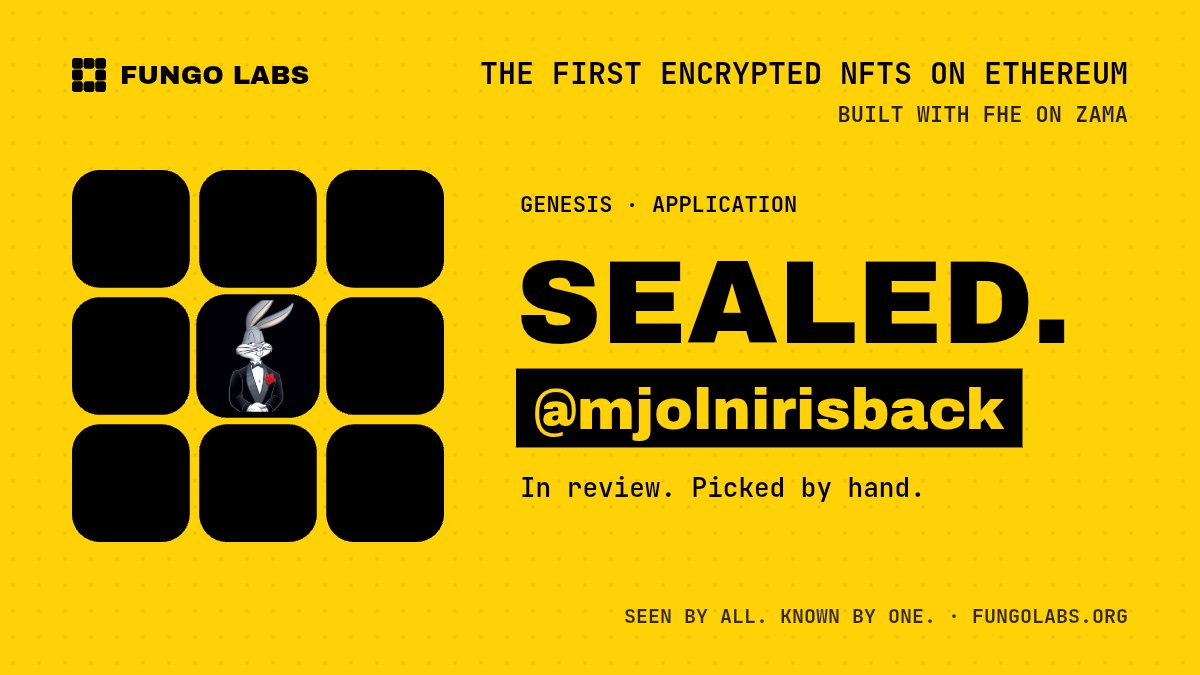 mjolnirisback's tweet photo. Just joined Fungo Labs. Curious to see what they’re building around encrypted NFTs and where this goes. 🔒

@fungolabs https://t.co/lzoKUQ38so