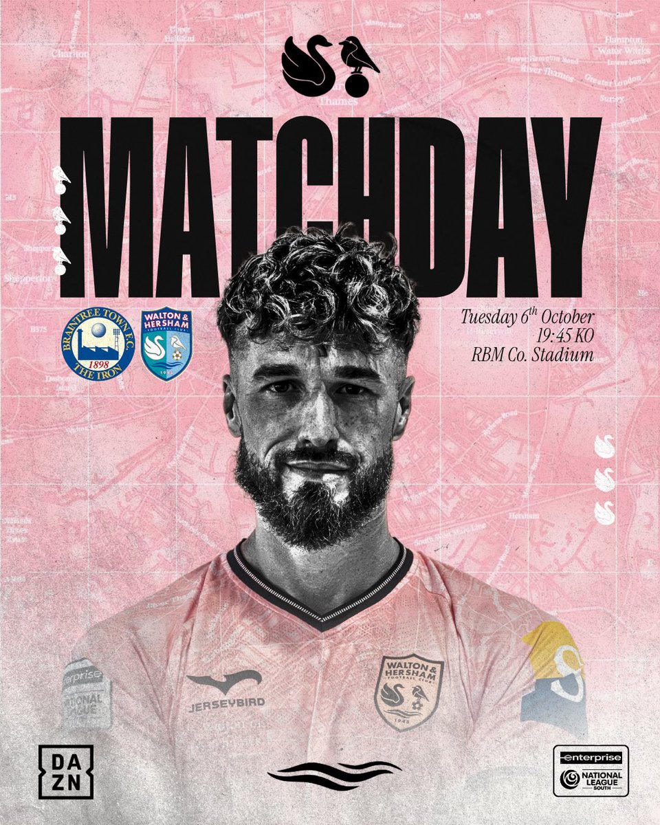 waltonhershamfc's tweet photo. BACK IN ACTION! 👊

It’s Match Day as we travel up to Braintree Town for tonight’s National League South encounter. 💪

🆚 Braintree Town
🏆 Enterprise National League South
📆 Tuesday 6th October
⏰ 19:45 KO
📍 Rare Breed Meat Co. Stadium

Come on you Swans! 🦢 https://t.co/X2k7IJgDka