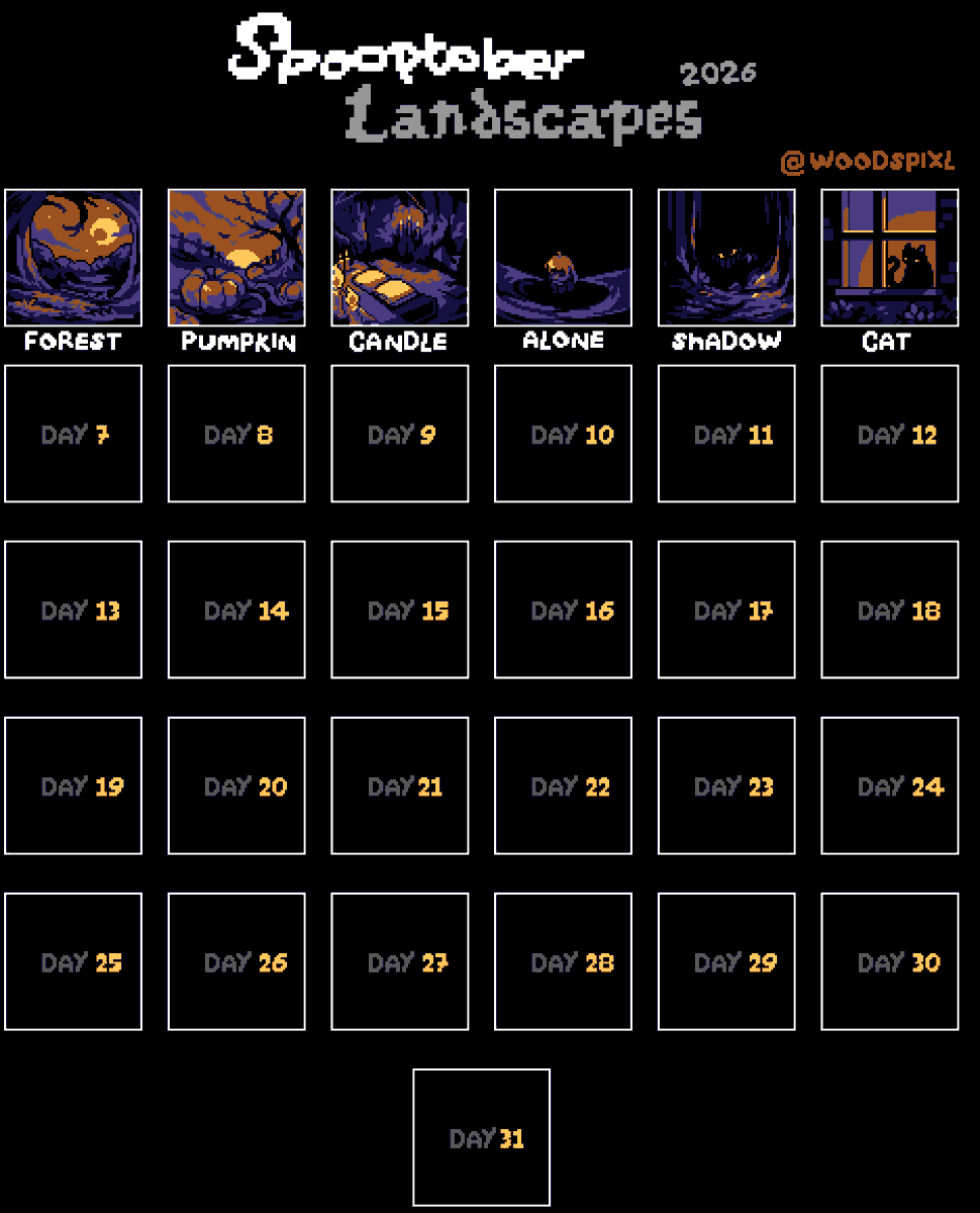 Woodspixl's tweet photo. Day 6 #spooptober but animated! 5 colours at 64x64 pixels
#cat #pixelart #landscape 🌳 https://t.co/ndbIxOlY8B