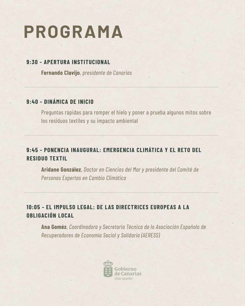 IRLab_'s tweet photo. 🌱 Jornadas de Economía Circular e Inserción Social

📅 26 octubre | 🕤 09:30–13:30
📍 Espacio La Industrial, Tegueste

♻️ Un encuentro para abordar los residuos textiles, la economía circular y su relación con el empleo y la inserción social.

🎟️ https://t.co/a4cILuiJ12 https://t.co/V2wWqacWAT