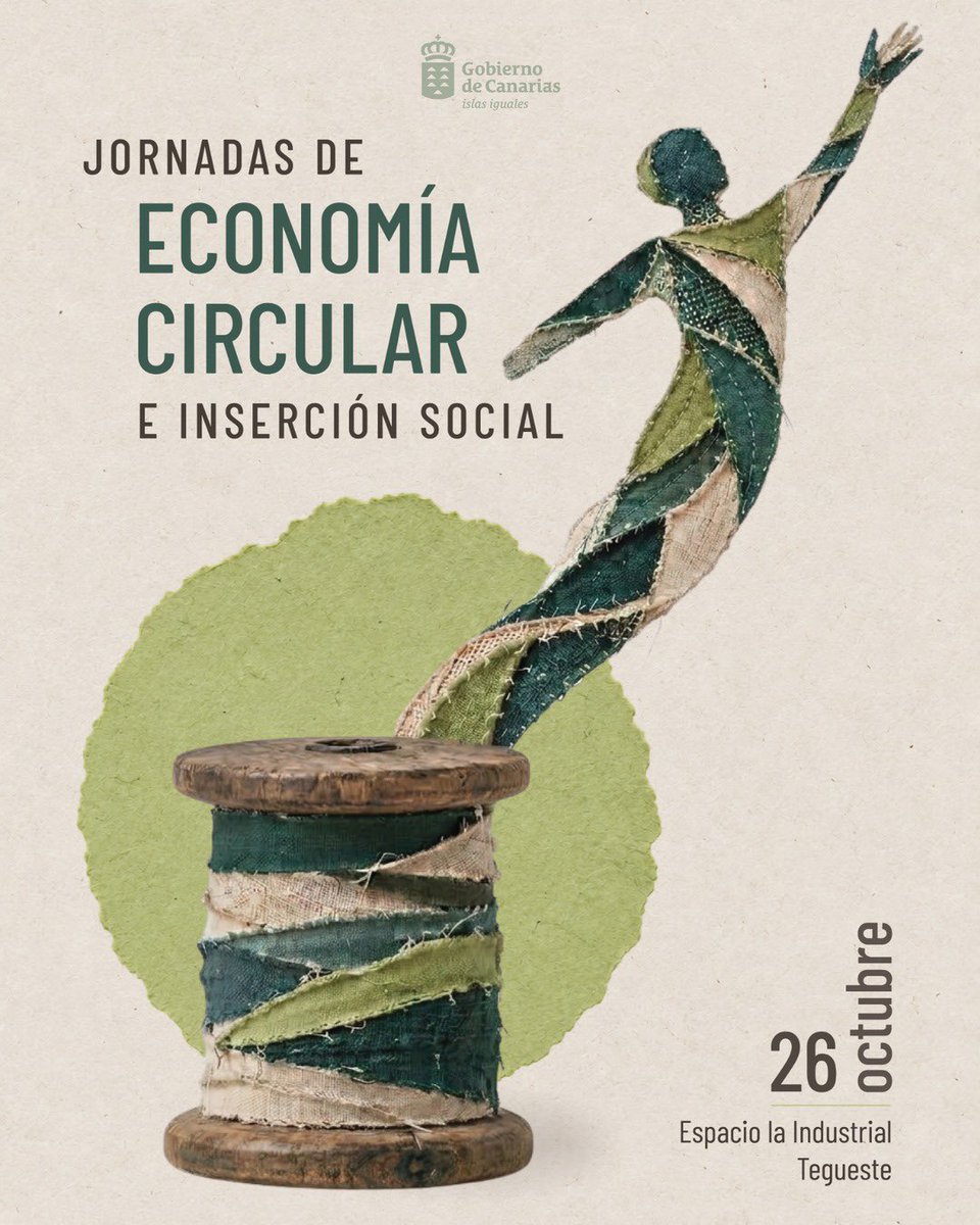 IRLab_'s tweet photo. 🌱 Jornadas de Economía Circular e Inserción Social

📅 26 octubre | 🕤 09:30–13:30
📍 Espacio La Industrial, Tegueste

♻️ Un encuentro para abordar los residuos textiles, la economía circular y su relación con el empleo y la inserción social.

🎟️ https://t.co/a4cILuiJ12 https://t.co/V2wWqacWAT