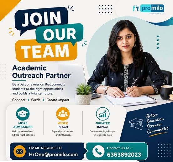 promilo's tweet photo. Connect. Guide. Create Impact. 🎓
Join as a Student Enrolment Advisor to help students find the right institution. Strong communication + student/academic network? We’d love to connect.
📩 hrone@promilo.com | 📞 6363892023
#StudentEnrolmentAdvisor #EducationJobs #ExtraIncome https://t.co/ISjIhR5rqG