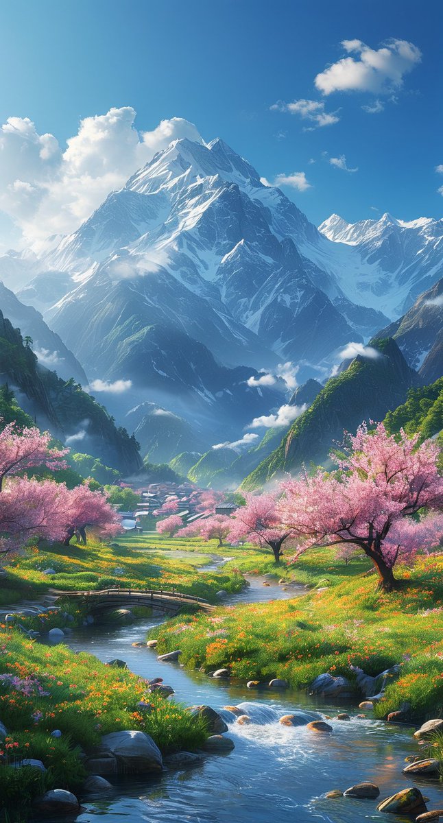 AthenaSillbsgy's tweet photo. [La nieve flota, el río turquesa serpentea, la falda bordada ondea en la ladera, y las ruinas olvidadas ocupan la llanura desierta.] https://t.co/nnuRfhOMCo