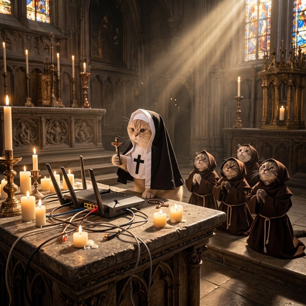 lil_vacat's tweet photo. The congregation demands a stable connection https://t.co/QFZCPYRiGi