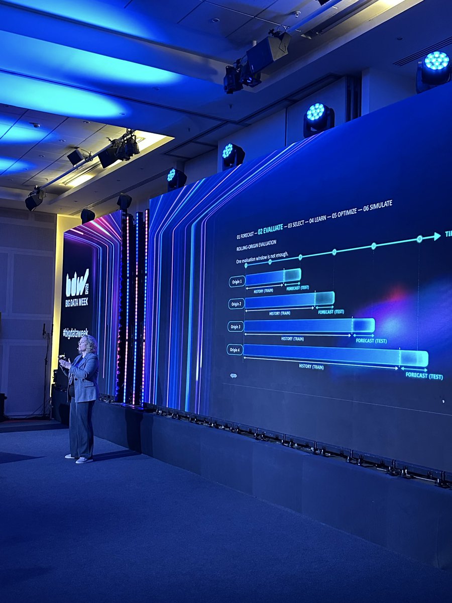 bigdataweek's tweet photo. 🔵 One forecasting model won’t work equally well for thousands of products. So how do you choose? Coralia Zotic from @EPAMSystems is sharing how competing forecasting methods can support better inventory decisions with fewer stockouts and less excess stock.

#bigdataweek #bdw2026 https://t.co/hSCNBc01kI