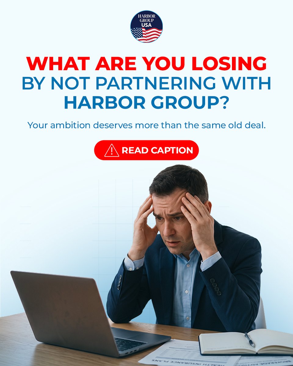 HarborGroupUsa's tweet photo. What are you losing by not partnering with Harbor Group?

You work hard to win every client. But when was the last time you challenged what your partnership actually offers you?

The plans you can offer. The compensation you accept. The opportunities to build your book.

1/2 https://t.co/S40KpgSXRl