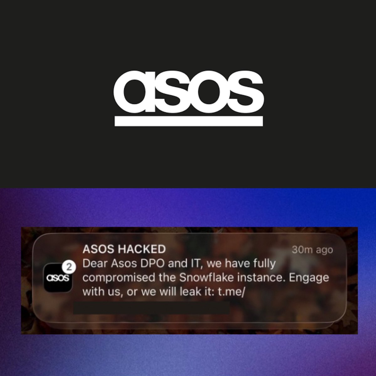 PopBase's tweet photo. ASOS has been hacked, according to a notification sent to users. https://t.co/p1TDAllx0I